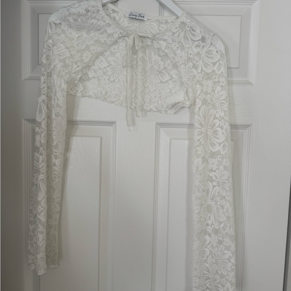 White Lace Long Sleeve bolero